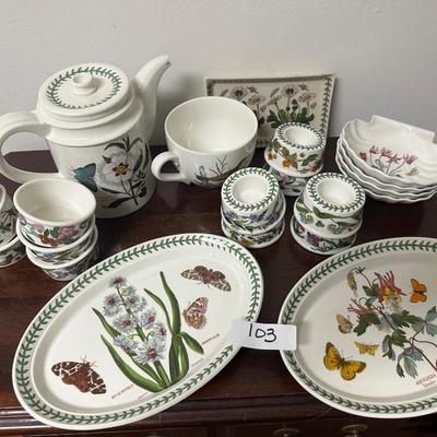PORTMEIRION THE BOTANIC GARDEN AND BIRDS OF BRITAIN SERVING PIECES