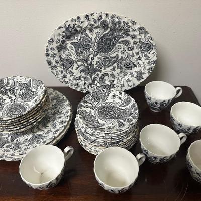 JOHNSON BROTHERS PAISLEY IRONSTONE DISH SET