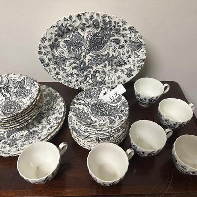 JOHNSON BROTHERS PAISLEY IRONSTONE DISH SET
