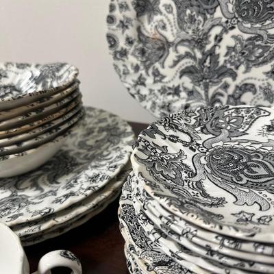 JOHNSON BROTHERS PAISLEY IRONSTONE DISH SET