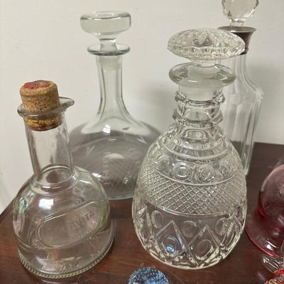 CLEAR GLASS DECANTER & MORE LOT