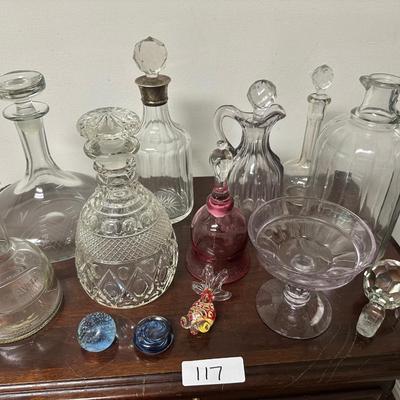 CLEAR GLASS DECANTER & MORE LOT