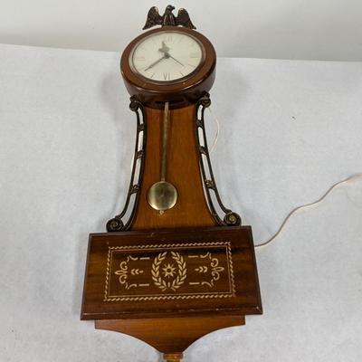 United Banjo Electric Wall Clock With Eagle Finial