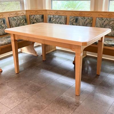 Solid Birch Wood Corner Nook Kitchen Dining Table Set