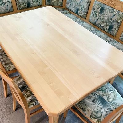 Solid Birch Wood Corner Nook Kitchen Dining Table Set