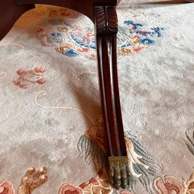 Mahogany Inlaid Crotched Mahogany Table ~ 10 Chairs & 4 Leaves ~ *Please Read Full Details