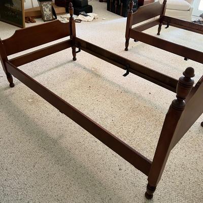 Two Wooden Twin Bedframes (BB-MK)