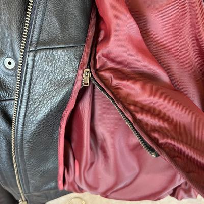 Wilsons Leather Heavy Bomber Jacket Double Collar Size M