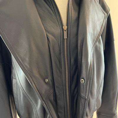 Wilsons Leather Heavy Bomber Jacket Double Collar Size M