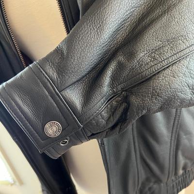 Wilsons Leather Heavy Bomber Jacket Double Collar Size M