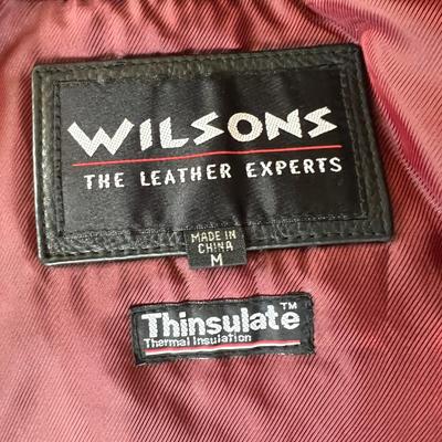 Wilsons Leather Heavy Bomber Jacket Double Collar Size M