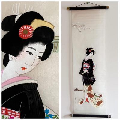 Vintage 674Japanese Scroll Painting