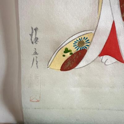 Vintage 674Japanese Scroll Painting