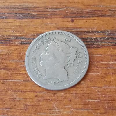 LOT 56 1865 THREE CENT COIN