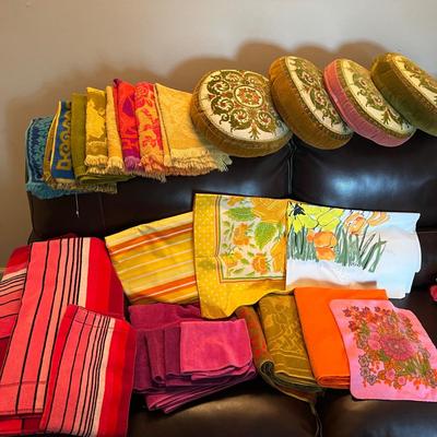 Vintage Graphic Mod Lot - Towels, Bedding, Pillows Inlc. Vera