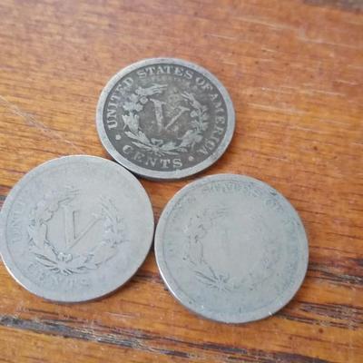 LOT 63 THREE LIBERTY HEAD NICKELS