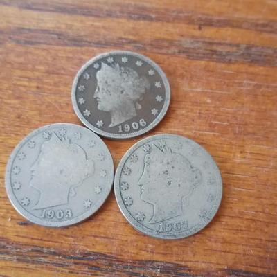 LOT 63 THREE LIBERTY HEAD NICKELS