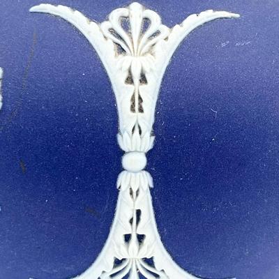 WEDGEWOOD ~ 8” Cobalt Blue Jasperware Cameo Vase