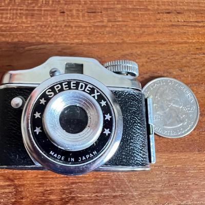 Speedex & Crystar Vintage 1950's Mini Spy Film Cameras Leather Case