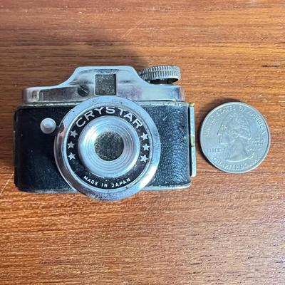 Speedex & Crystar Vintage 1950's Mini Spy Film Cameras Leather Case