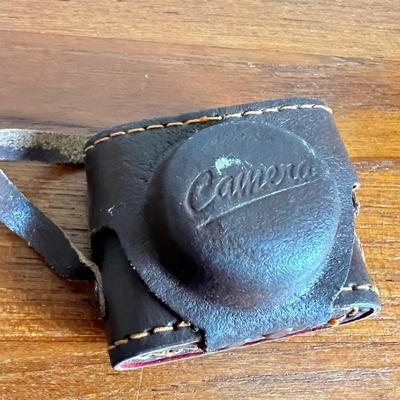 Speedex & Crystar Vintage 1950's Mini Spy Film Cameras Leather Case