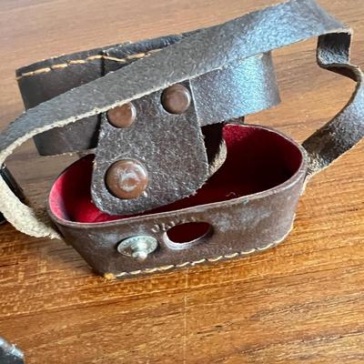 Speedex & Crystar Vintage 1950's Mini Spy Film Cameras Leather Case