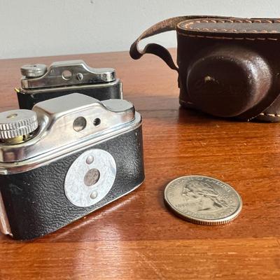 Speedex & Crystar Vintage 1950's Mini Spy Film Cameras Leather Case