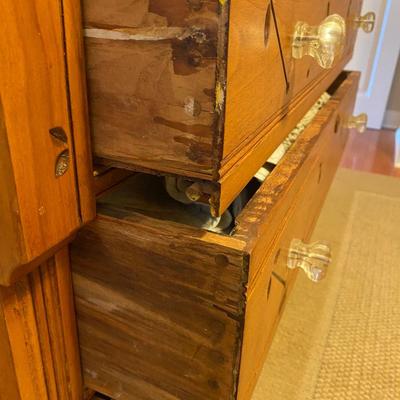 Victorian Eastlake maple three drawer chest of drawers