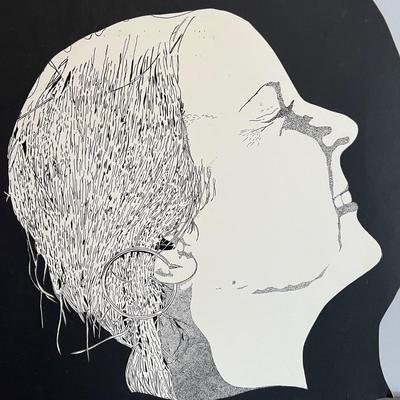 Original Vintage Pen Ink Drawing on Board Art