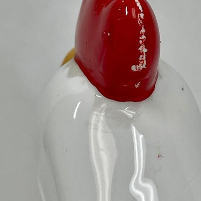 Metal Black Polka Dot & White Chicken Red Rooster Comb Tea Pot