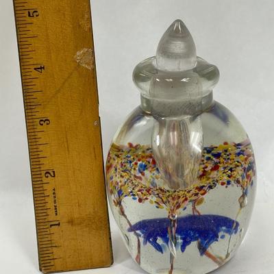 Blown Glass Paperweight Perfume Bottle