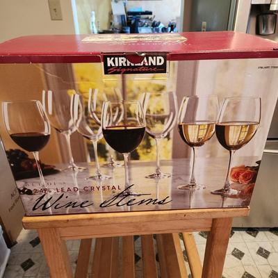Box w 8 Wine Stems Crystal Glasses Made in Austria