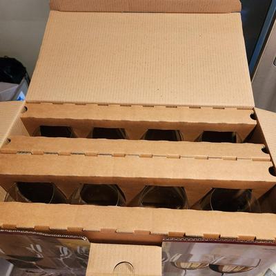 Box w 8 Wine Stems Crystal Glasses Made in Austria