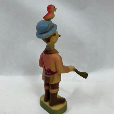 Vintage Wilton Plastic Cake Decoration, Hunter with Bird on Head made in Hong Kong