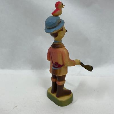 Vintage Wilton Plastic Cake Decoration, Hunter with Bird on Head made in Hong Kong