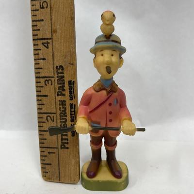 Vintage Wilton Plastic Cake Decoration, Hunter with Bird on Head made in Hong Kong