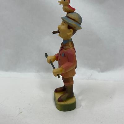 Vintage Wilton Plastic Cake Decoration, Hunter with Bird on Head made in Hong Kong