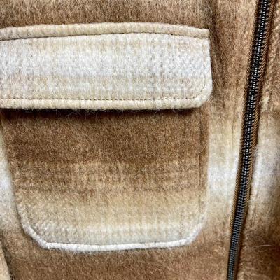 Men's Flannel Zippered Jacket, Size Large