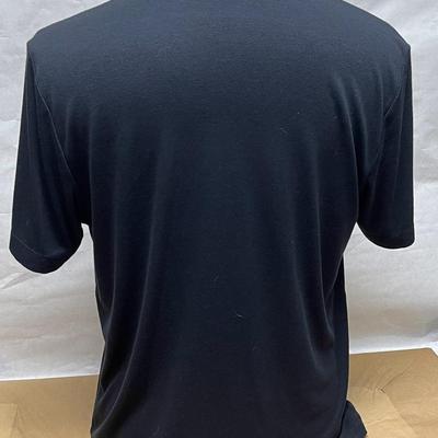 Near New Theory Polo Shirt Navy Blue with Light Blue Collar size L