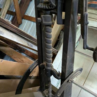 Rare Antique Barn Wood Beam Hand Drill