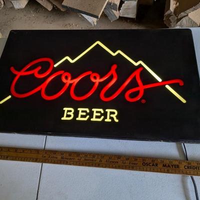 Vintage 1985 Coors Beer Lighted Neon Bar Sign