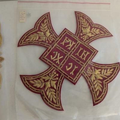 Embroidered Vestment Appliques Lot C