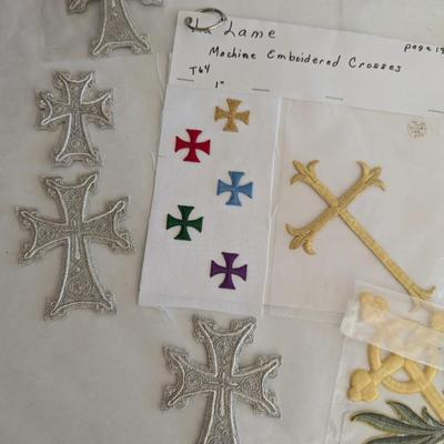 Embroidered Vestment Appliques Crosses Lot F
