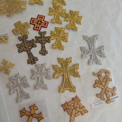 Embroidered Vestment Appliques Crosses Lot F