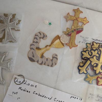 Embroidered Vestment Appliques Crosses Lot F