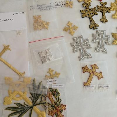 Embroidered Vestment Appliques Crosses Lot F