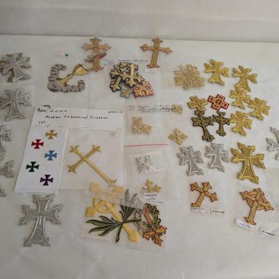 Embroidered Vestment Appliques Crosses Lot F