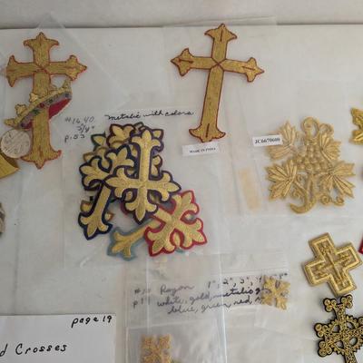 Embroidered Vestment Appliques Crosses Lot F