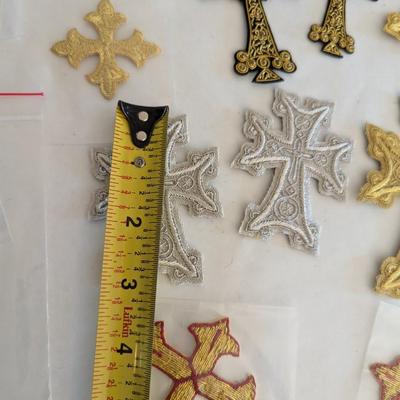 Embroidered Vestment Appliques Crosses Lot F