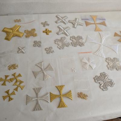 Embroidered Vestment Appliques Crosses Lot G